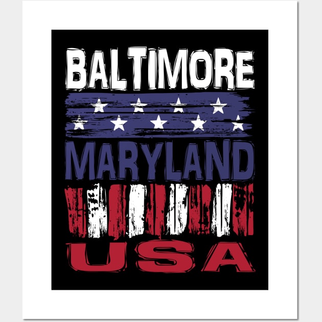 Baltimore Maryland  USA T-Shirt Wall Art by Nerd_art